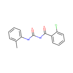 Cc1ccccc1NC(=O)NC(=O)c1ccccc1Cl ZINC000053276734