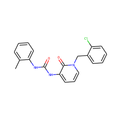 Cc1ccccc1NC(=O)Nc1cccn(Cc2ccccc2Cl)c1=O ZINC000064527130