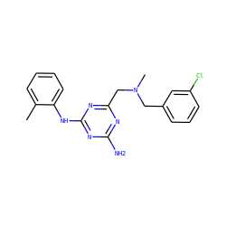 Cc1ccccc1Nc1nc(N)nc(CN(C)Cc2cccc(Cl)c2)n1 ZINC000025540072