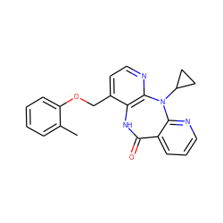 Cc1ccccc1OCc1ccnc2c1NC(=O)c1cccnc1N2C1CC1 ZINC000005931397