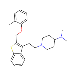 Cc1ccccc1OCc1sc2ccccc2c1CCN1CCC(N(C)C)CC1 ZINC000027524780