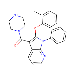 Cc1ccccc1Oc1c(C(=O)N2CCNCC2)c2cccnc2n1-c1ccccc1 ZINC000072180919