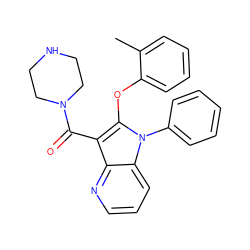 Cc1ccccc1Oc1c(C(=O)N2CCNCC2)c2ncccc2n1-c1ccccc1 ZINC000072183338