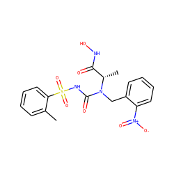 Cc1ccccc1S(=O)(=O)NC(=O)N(Cc1ccccc1[N+](=O)[O-])[C@@H](C)C(=O)NO ZINC000013863197