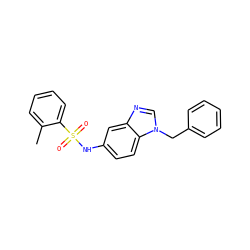 Cc1ccccc1S(=O)(=O)Nc1ccc2c(c1)ncn2Cc1ccccc1 ZINC000040392398