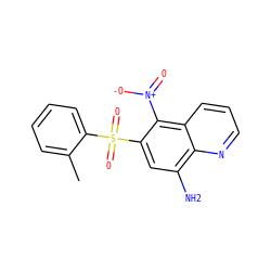 Cc1ccccc1S(=O)(=O)c1cc(N)c2ncccc2c1[N+](=O)[O-] ZINC000029482168