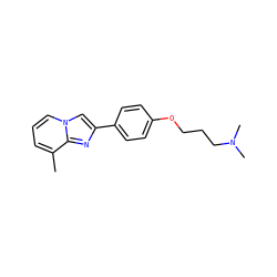 Cc1cccn2cc(-c3ccc(OCCCN(C)C)cc3)nc12 ZINC000013819566