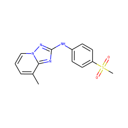 Cc1cccn2nc(Nc3ccc(S(C)(=O)=O)cc3)nc12 ZINC000096169770