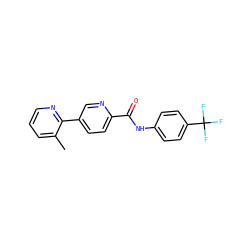 Cc1cccnc1-c1ccc(C(=O)Nc2ccc(C(F)(F)F)cc2)nc1 ZINC000038149572