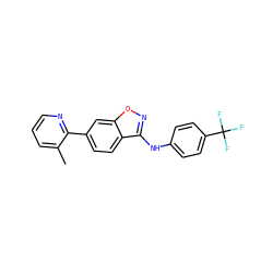 Cc1cccnc1-c1ccc2c(Nc3ccc(C(F)(F)F)cc3)noc2c1 ZINC000045299043