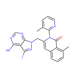 Cc1cccnc1-n1c(Cn2nc(I)c3c(N)ncnc32)cc2cccc(C)c2c1=O ZINC000088345769