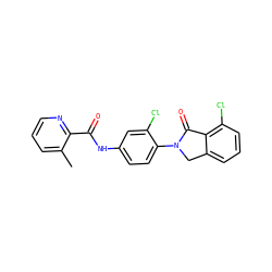Cc1cccnc1C(=O)Nc1ccc(N2Cc3cccc(Cl)c3C2=O)c(Cl)c1 ZINC000653739208