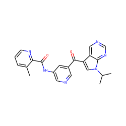 Cc1cccnc1C(=O)Nc1cncc(C(=O)c2cn(C(C)C)c3ncncc23)c1 ZINC000169708007