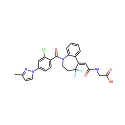 Cc1ccn(-c2ccc(C(=O)N3CCC(F)(F)/C(=C\C(=O)NCC(=O)O)c4ccccc43)c(Cl)c2)n1 ZINC000040422162