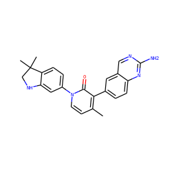 Cc1ccn(-c2ccc3c(c2)NCC3(C)C)c(=O)c1-c1ccc2nc(N)ncc2c1 ZINC000016052723