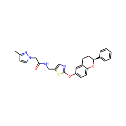 Cc1ccn(CC(=O)NCc2cnc(Oc3ccc4c(c3)CC[C@@H](c3ccccc3)O4)s2)n1 ZINC000145478695