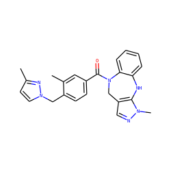 Cc1ccn(Cc2ccc(C(=O)N3Cc4cnn(C)c4Nc4ccccc43)cc2C)n1 ZINC000299864490