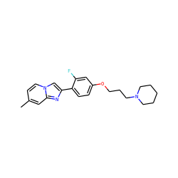 Cc1ccn2cc(-c3ccc(OCCCN4CCCCC4)cc3F)nc2c1 ZINC000013819584