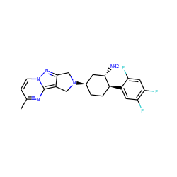 Cc1ccn2nc3c(c2n1)CN([C@@H]1CC[C@H](c2cc(F)c(F)cc2F)[C@@H](N)C1)C3 ZINC000653891143