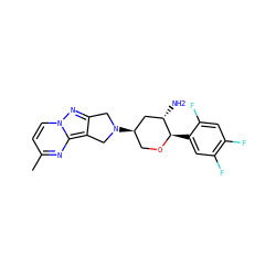 Cc1ccn2nc3c(c2n1)CN([C@@H]1CO[C@H](c2cc(F)c(F)cc2F)[C@@H](N)C1)C3 ZINC000653861820
