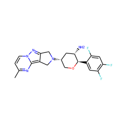 Cc1ccn2nc3c(c2n1)CN([C@H]1CO[C@H](c2cc(F)c(F)cc2F)[C@@H](N)C1)C3 ZINC000653874625