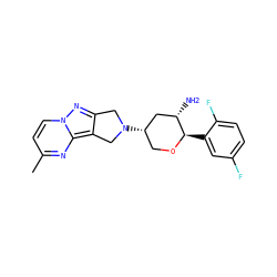 Cc1ccn2nc3c(c2n1)CN([C@H]1CO[C@H](c2cc(F)ccc2F)[C@@H](N)C1)C3 ZINC000143046612