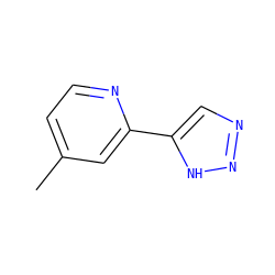 Cc1ccnc(-c2cnn[nH]2)c1 ZINC000013671905