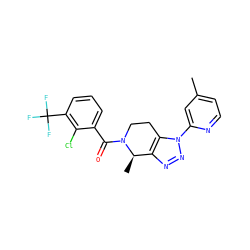 Cc1ccnc(-n2nnc3c2CCN(C(=O)c2cccc(C(F)(F)F)c2Cl)[C@@H]3C)c1 ZINC000225995761