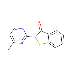Cc1ccnc(-n2sc3ccccc3c2=O)n1 ZINC000003292855
