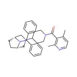 Cc1ccnc(C)c1C(=O)N1CCC(N2C[C@@H]3CC[C@H](C2)N3C(c2ccccc2)c2ccccc2)CC1 ZINC000040864227