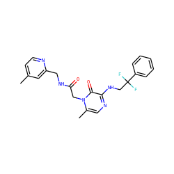 Cc1ccnc(CNC(=O)Cn2c(C)cnc(NCC(F)(F)c3ccccc3)c2=O)c1 ZINC000013493142