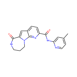 Cc1ccnc(NC(=O)c2ccc3cc4n(c3n2)CCCNC4=O)c1 ZINC000117698862