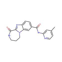 Cc1ccnc(NC(=O)c2ccc3nc4n(c3c2)CCCNC4=O)c1 ZINC000147127374