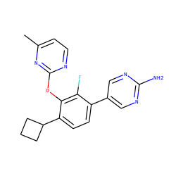 Cc1ccnc(Oc2c(C3CCC3)ccc(-c3cnc(N)nc3)c2F)n1 ZINC000212149908