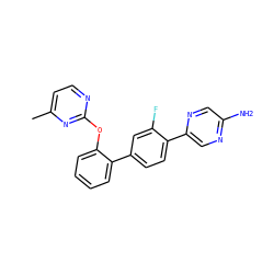 Cc1ccnc(Oc2ccccc2-c2ccc(-c3cnc(N)cn3)c(F)c2)n1 ZINC000224760704