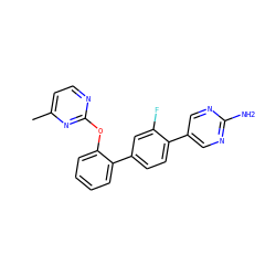 Cc1ccnc(Oc2ccccc2-c2ccc(-c3cnc(N)nc3)c(F)c2)n1 ZINC000224835751