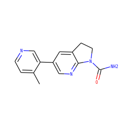 Cc1ccncc1-c1cnc2c(c1)CCN2C(N)=O ZINC001772615345