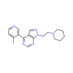 Cc1ccncc1-c1ncnc2c1cnn2CCN1CCCCC1 ZINC000207162400