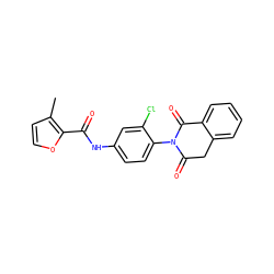 Cc1ccoc1C(=O)Nc1ccc(N2C(=O)Cc3ccccc3C2=O)c(Cl)c1 ZINC000653738077