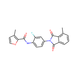 Cc1ccoc1C(=O)Nc1ccc(N2C(=O)c3cccc(C)c3C2=O)cc1F ZINC000653696834