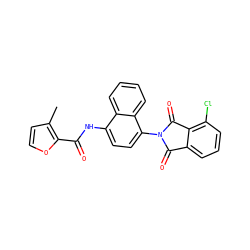 Cc1ccoc1C(=O)Nc1ccc(N2C(=O)c3cccc(Cl)c3C2=O)c2ccccc12 ZINC000473167351