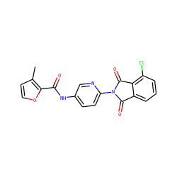 Cc1ccoc1C(=O)Nc1ccc(N2C(=O)c3cccc(Cl)c3C2=O)nc1 ZINC000473170124