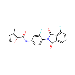 Cc1ccoc1C(=O)Nc1ccc(N2C(=O)c3cccc(F)c3C2=O)c(F)c1 ZINC000473165170
