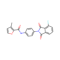 Cc1ccoc1C(=O)Nc1ccc(N2C(=O)c3cccc(F)c3C2=O)cc1 ZINC000473170122