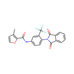 Cc1ccoc1C(=O)Nc1ccc(N2C(=O)c3ccccc3C2=O)c(C(F)(F)F)c1 ZINC000473168203