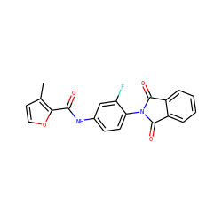 Cc1ccoc1C(=O)Nc1ccc(N2C(=O)c3ccccc3C2=O)c(F)c1 ZINC000473170668