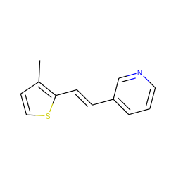 Cc1ccsc1/C=C/c1cccnc1 ZINC000137250508