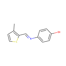 Cc1ccsc1/C=N/c1ccc(O)cc1 ZINC000018105975