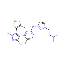 Cc1ccsc1-c1c2c(nn1C)CCc1cnc(Nc3ccn(CCN(C)C)n3)nc1-2 ZINC000141175349