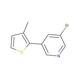 Cc1ccsc1-c1cncc(Br)c1 ZINC000013607077